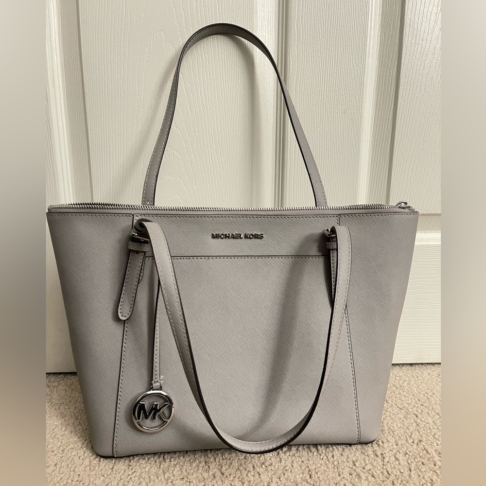 Michael Kors, gray purse, gently used